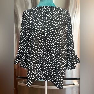 Black and White Polka Dot Blouse